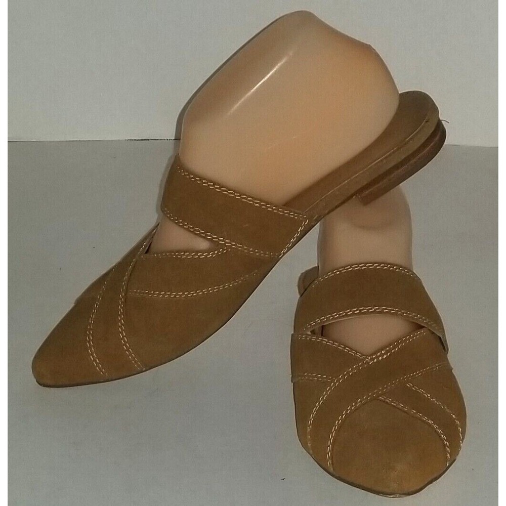 MATISSE Shoes Womens 8 Jaclyn BROWN Suede Mule Flat Pointed Toe Slip Ons Casual